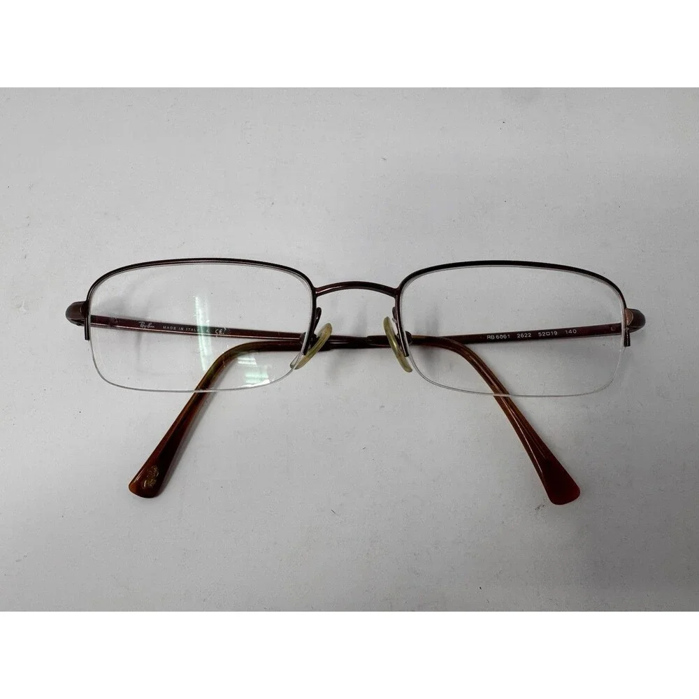 Ray-Ban RB6061 Eyeglass Frames Only 52-19-140 Brown 2622 Italy Made Authentic